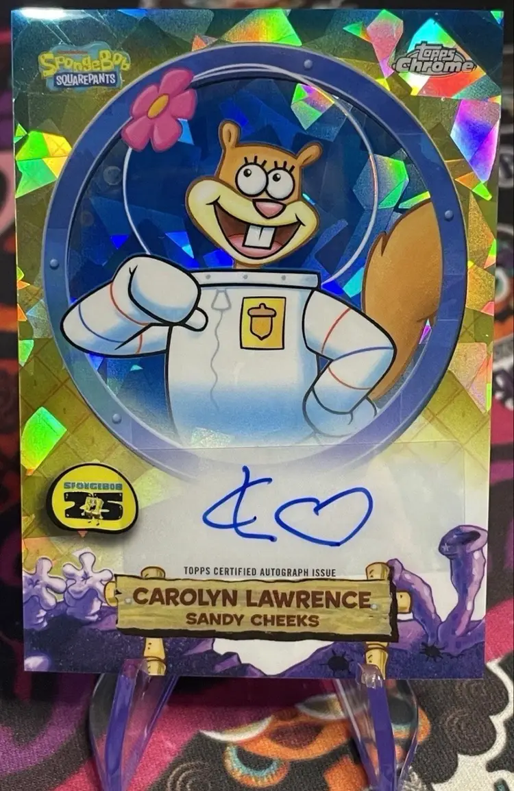 2025 Topps Chrome SpongeBob SAPPHIRE Sandy Cheeks Auto SSP Carolyn Lawrence