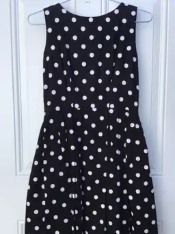Vintage Rosario Polka Dot Black and White Sleeveless Cocktail Women’s Dress