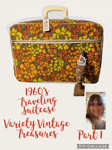 60’s Traveling Suitcase - Variety Vintage Treasures - Timeless Treasures by Gina