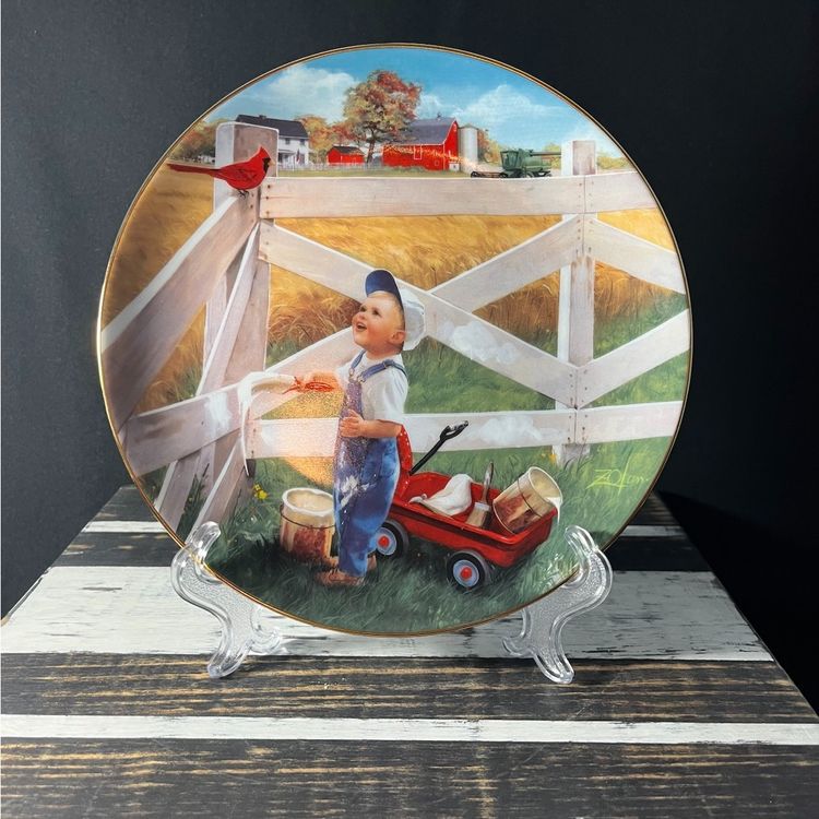 Danbury Mint 8” Little Farmhands Collector Plate- Morning Song