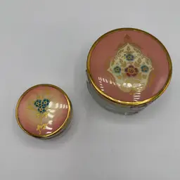 Pair Of Vintage Glass Dresser Jars