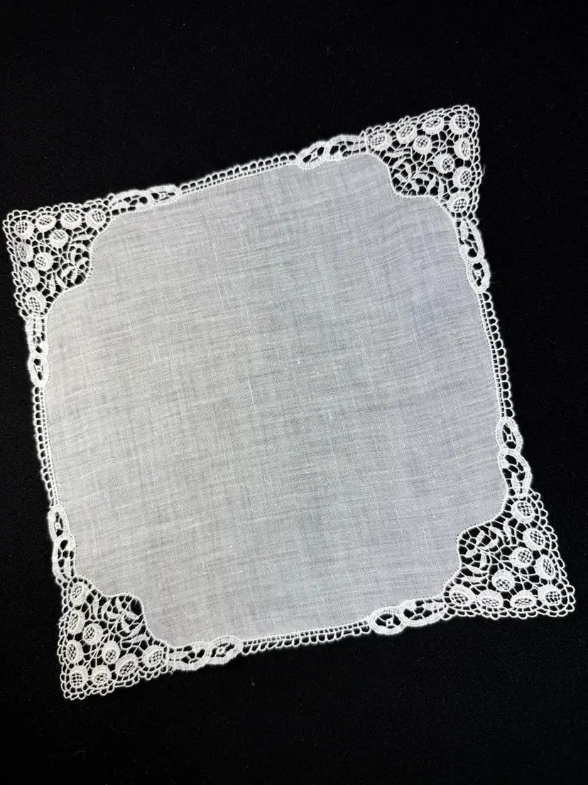 Linen And Lace Handkerchief
