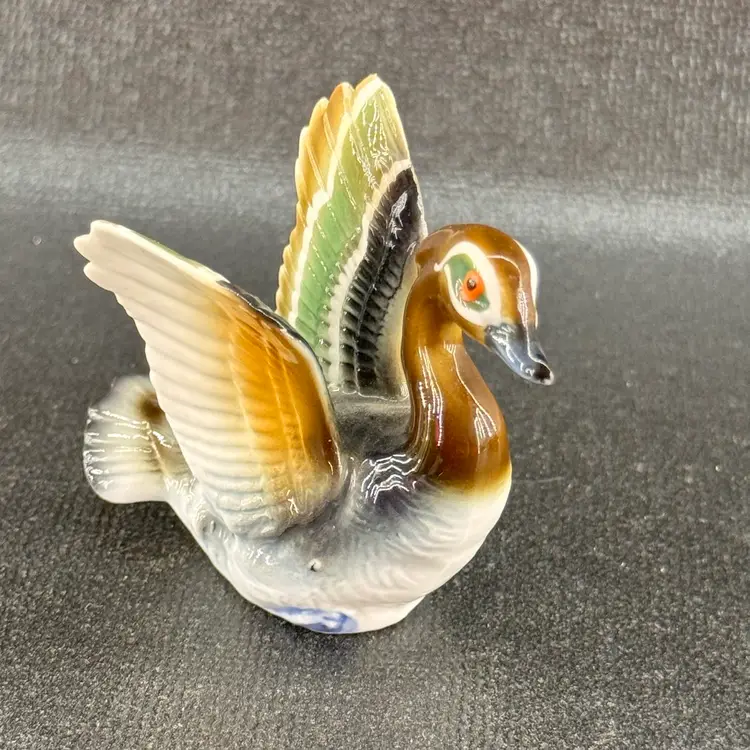 Vintage Miniature Bone China Duck Figurine