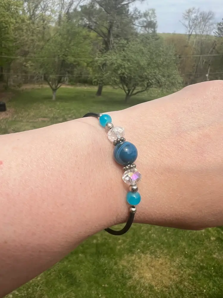 Lot Of 24 Assorted Colors Beaded Memory Wire Bracelets NOS