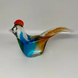 Vintage Art Glass Pheasant Bird