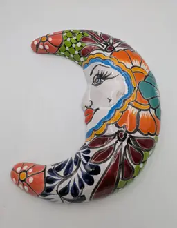 Talavera Half Moon Handmade Mexican Pottery Ceramic Colorful Indoor Outdoor