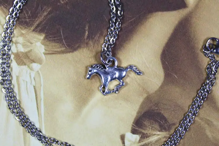 WHITE HORSE Fearless Silver Charm Necklace