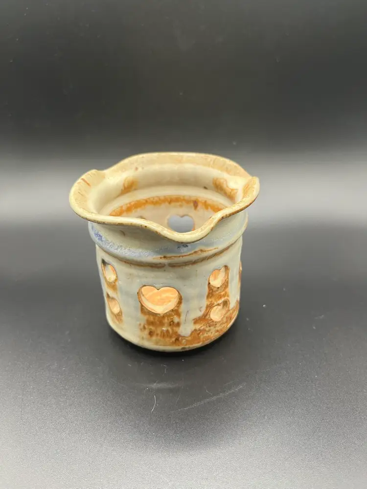 Studio Pottery Votive Heart Cut Outs