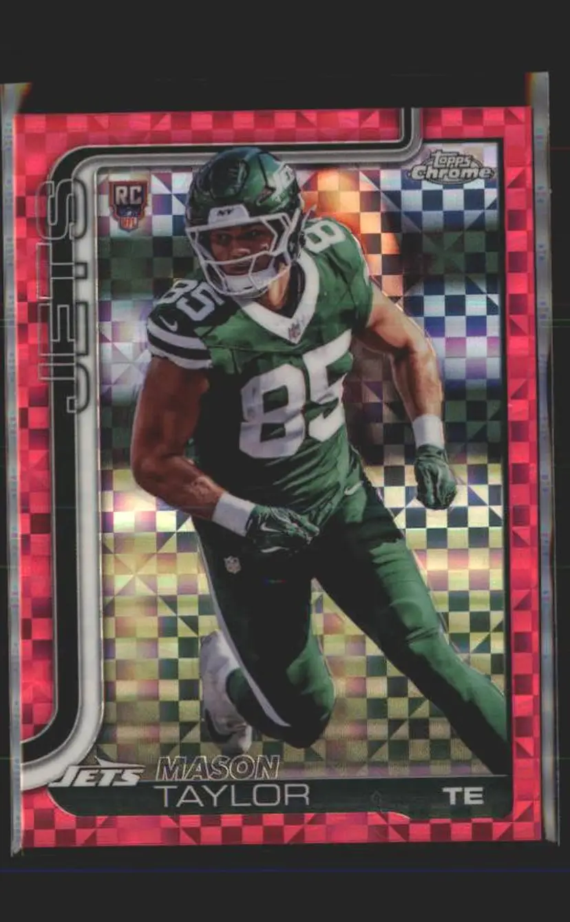 Mason Taylor 2025 Topps Chrome #400 Hot Pink X-Fractor - (140) - New York Jets