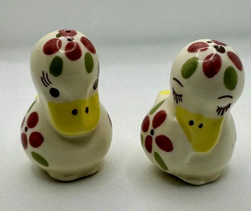 Vintage 1970’s Duck Goose Geese Salt & Pepper Shakers, Hand-Painted Ceramic, By Rio Hondo Pottery, Made in California