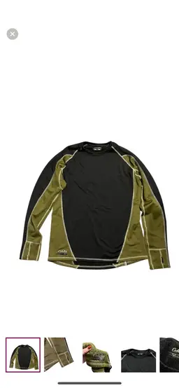 Cabela's Olive and Black Baselayer Medium Weight Shirt