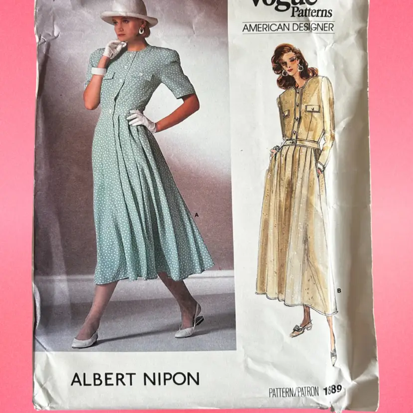 Vtg Vogue Pattern 1889 American Designer Albert Nipon Uncut FF Sz 10