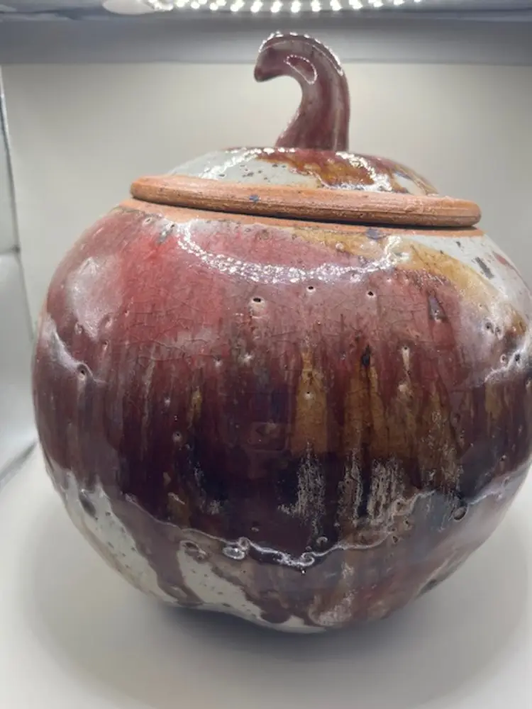 Signed Mexican Pottery Pumpkin/Apple