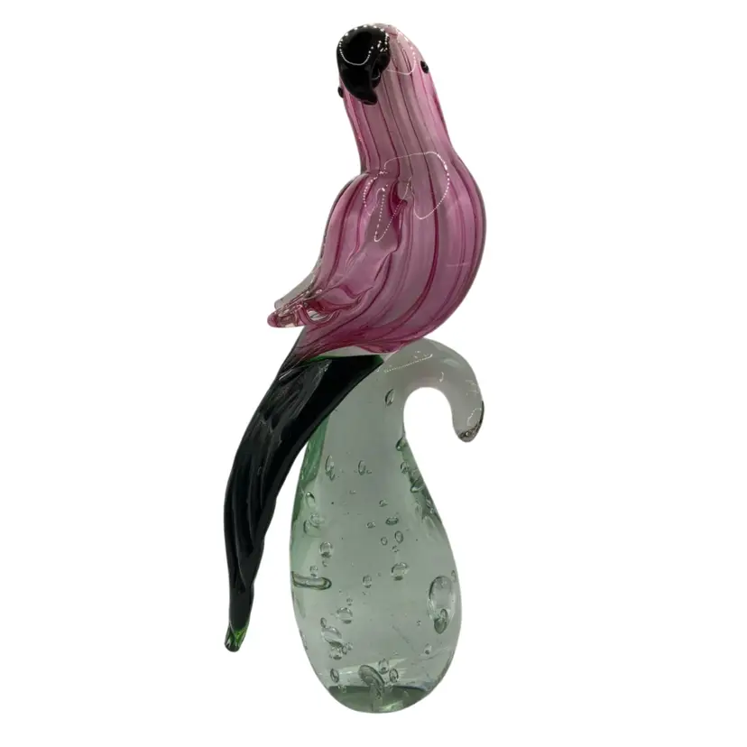 Gorgeous Glass Bird! 10 3/4” Tall! READ! Chip On Bottom As Seen In Last 2 Close Up Pics! Doesn’t Affect It Standing Beautifully!