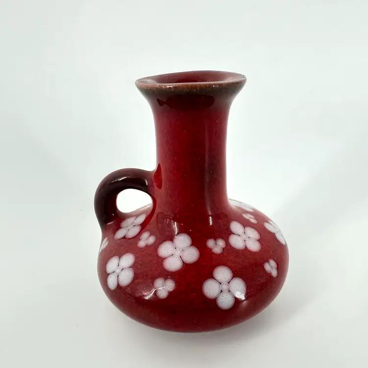 Redware Pottery Small Pitcher Bulb Vase