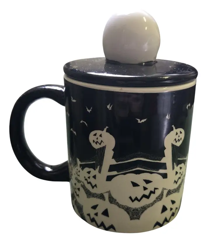 Disney Nightmare Before Christmas Jack Skellington Coffee Mug W/Sculpted Lid