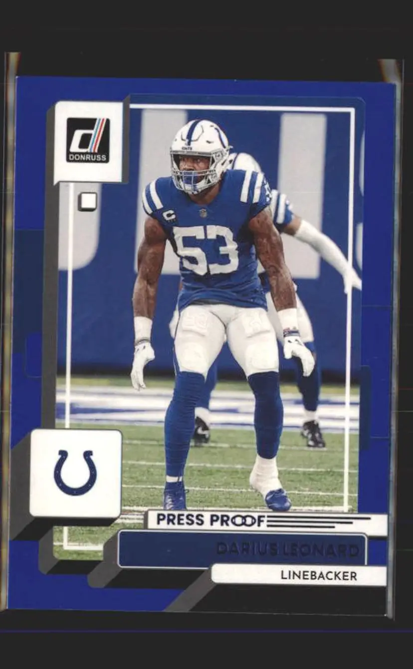 2022 Donruss #56 Shaquille Leonard Blue Press Proof - (139) - Indianapolis Colts
