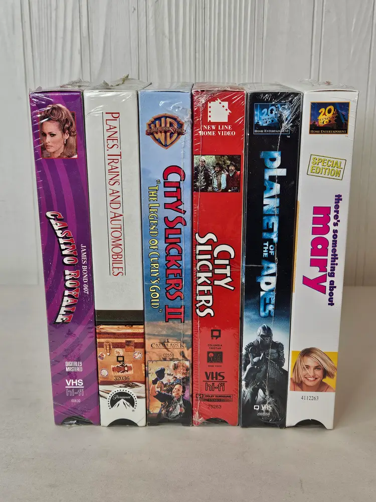 Lot of 6 NEW SEALED VHS Tapes City Slickers Something About Mary Planet of the Apes