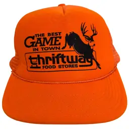 Vintage 80’s Hunter Blaze Orange The Best Game in Town Trucker Style Snapback