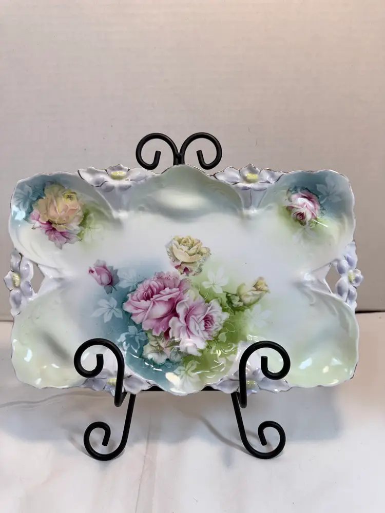 Antique Porcelain Dresser Tray Transferware Design