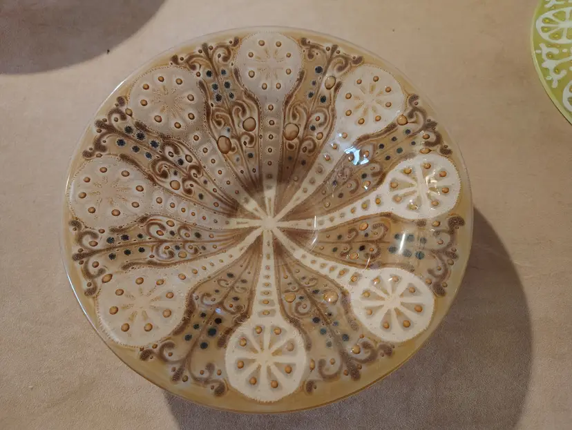 Brown Higgins art glass bowl