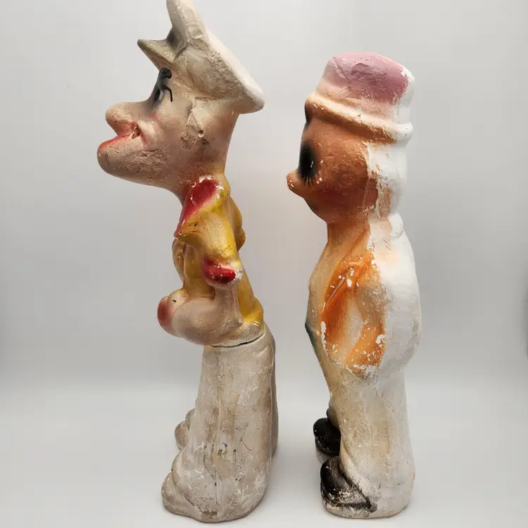 1930's Vintage Popeye Hamburger Characters Chalkwear Carnival Prizes As Is