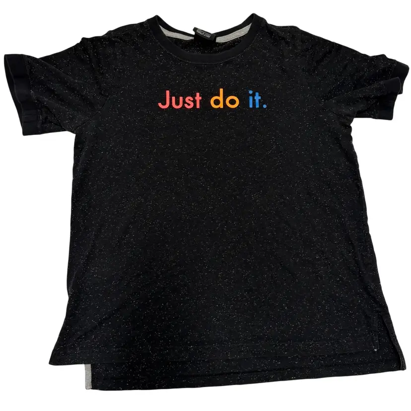 Nike Just Do It Galaxy Dots Rainbow Colored Specks Cotton T-Shirt Unisex Large