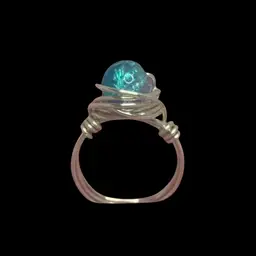 Blue Glass Bead Ring