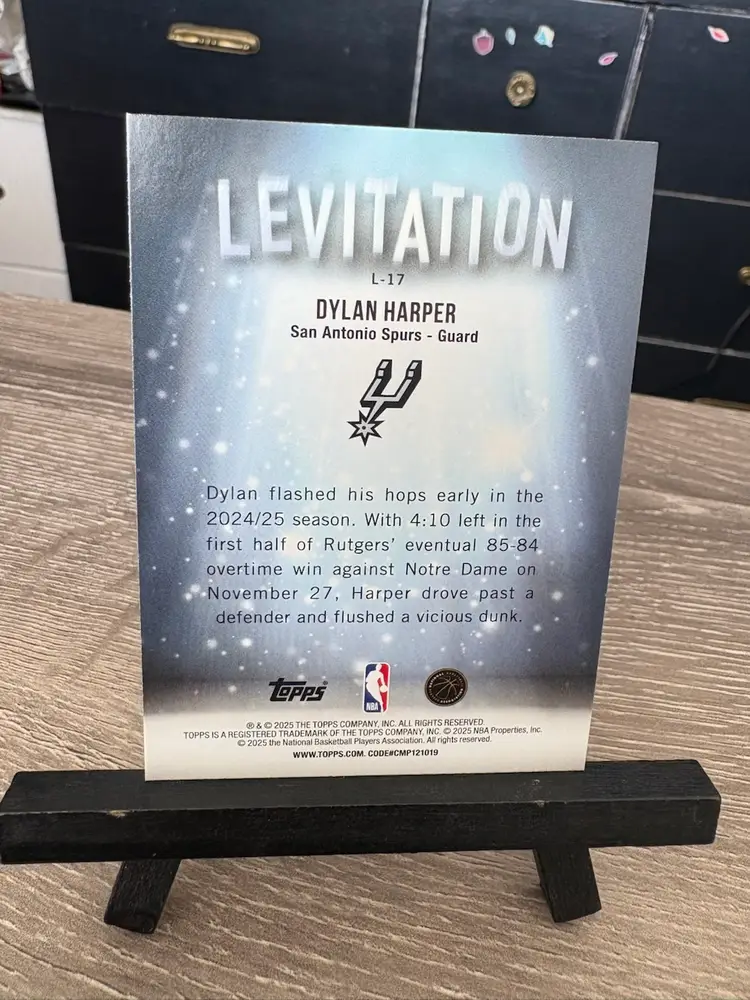 Dylan Harper 2025-26 Topps Levitation RC Rookie NBA Basketball Card San Antonio Spurs (A2)
