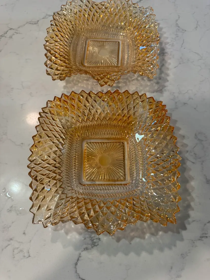 Set Of 2 Federal Glass Candy Dishes