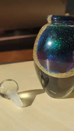 Robert Eickholt signed art glass perfume bottle