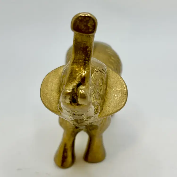 Standing Brass Elephant Trunk Up 3.5”
