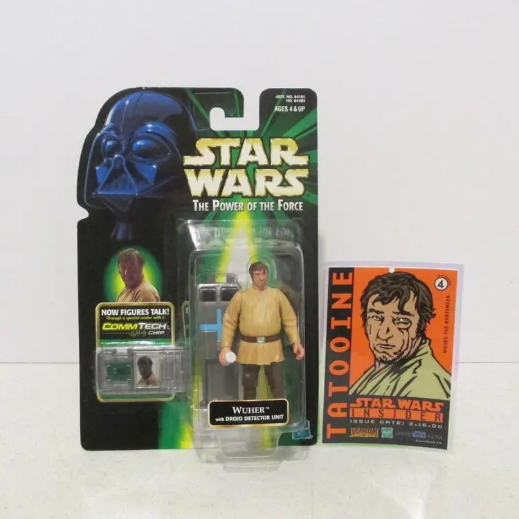 Star Wars POTF 1999 Wuher w/ Droid Detector Unit Commtech Chip + bonus Laminate