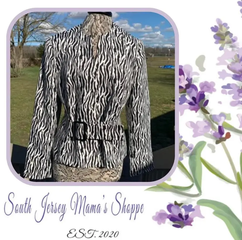 Vintage Isabella Suits Size 14 Zebra Print Blazer