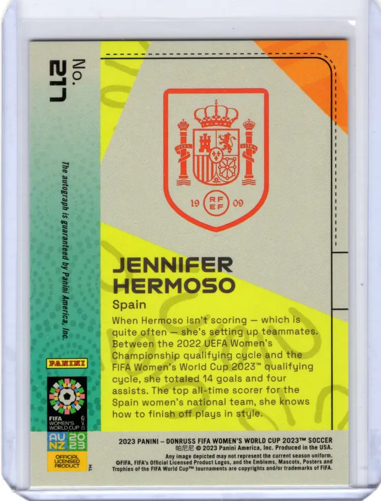 2023 Donruss Women's World Cup Jennifer Hermoso Auto