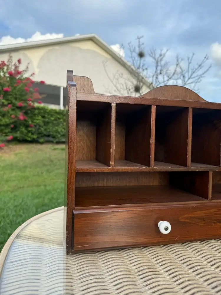 ✨Mid Century Wooden Desk or Wall Mount Organizer✨