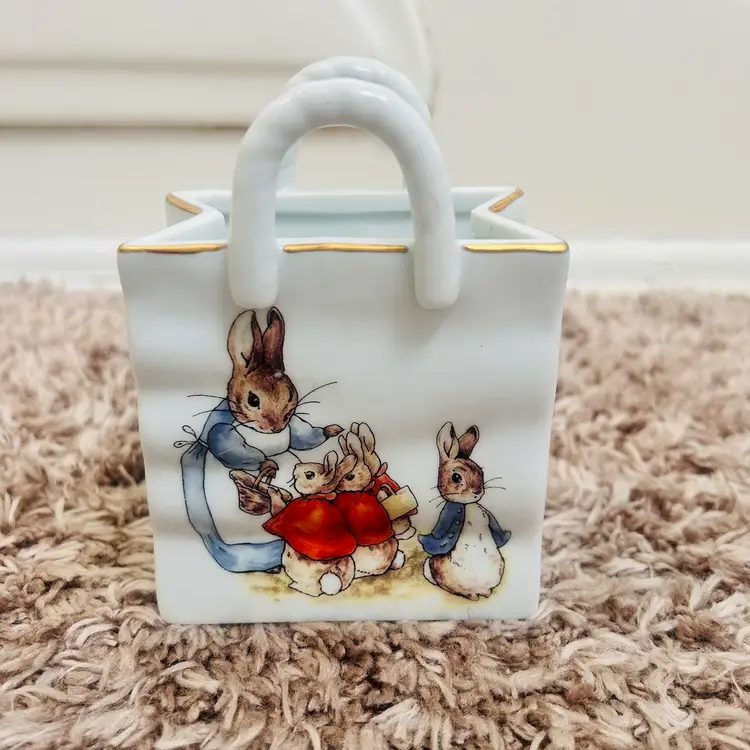 Peter Rabbit Reutter Porzellan World Of Beatrix Potter Porcelain Gift Bag/Basket