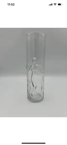 Vintage Libbey La Femme Embossed Nude Naked Lady 8 3/4 Tall Glass Tumbler /vase