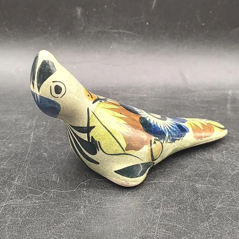 Vtg Tonal Mexican Pottery Bird Figurine