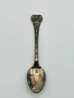 Antique Egyptian Revival Demitasse Spoon Scarab Beetle 1909