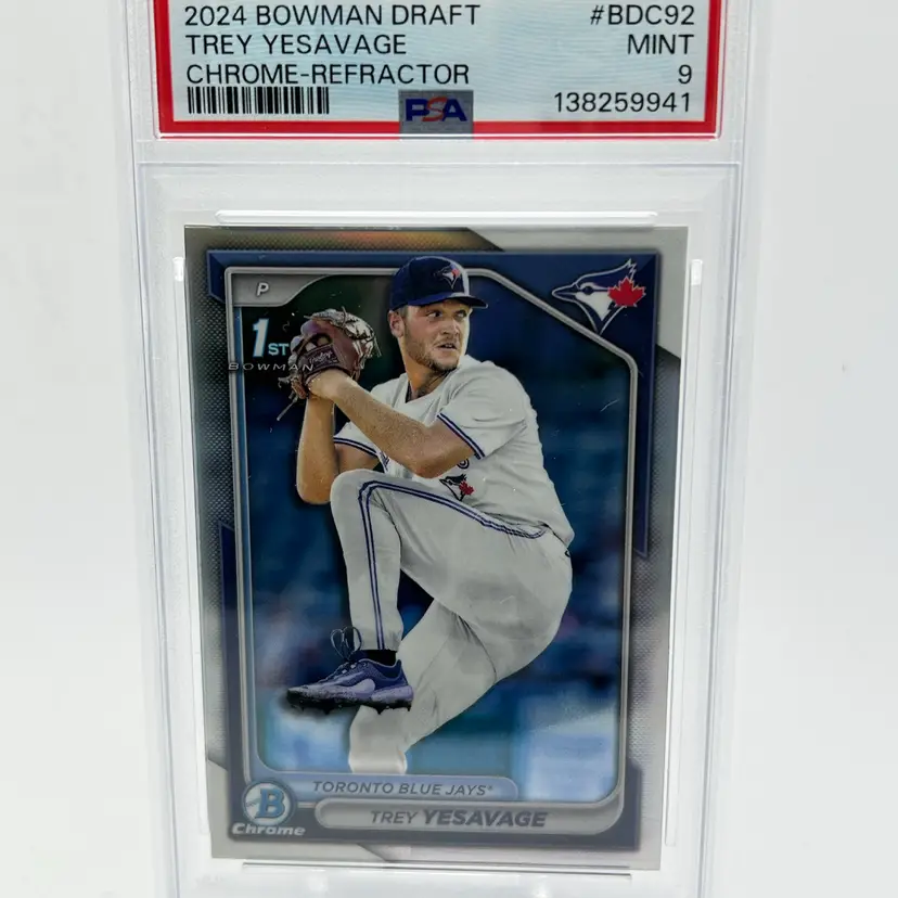 Trey Yesavage - 2024 Bowman Chrome 1st Refractor - PSA 9 - Toronto Blue Jays