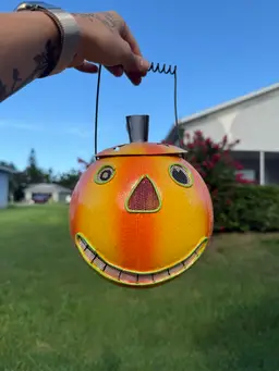 🎃Vintage Metal Jack O’ Lantern Tea-light Bucket🎃