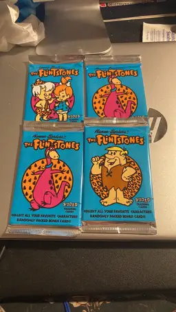 4 packs of Vintage flintstones hanna barbera trading cards 1992