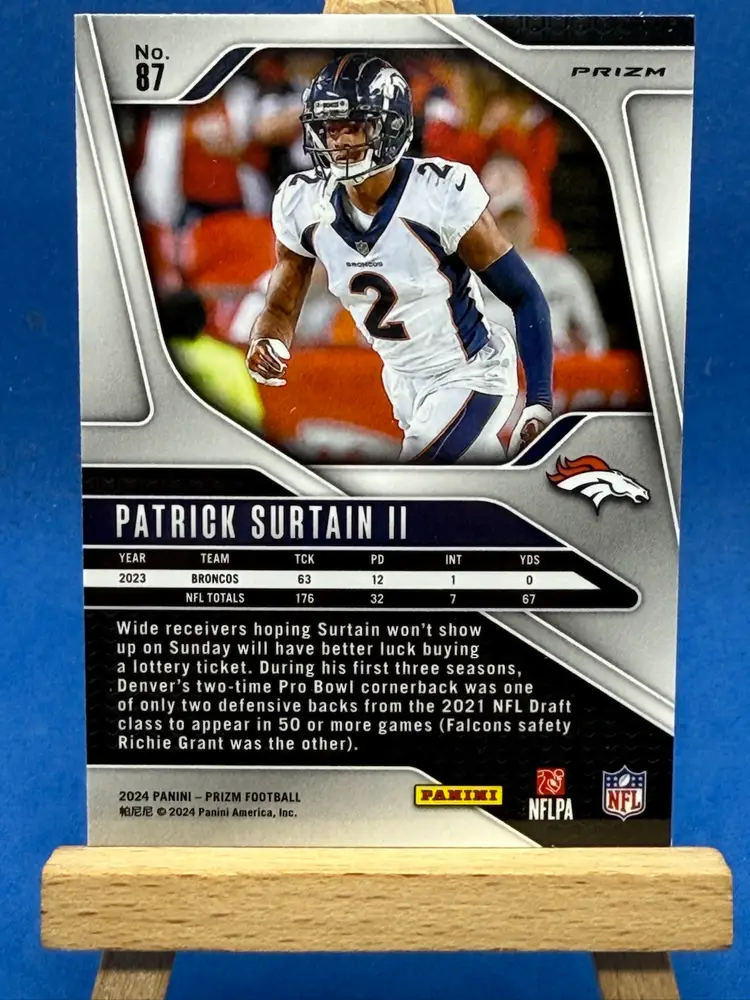 2024 Prizm Patrick Surtain #87 Orange Disco Denver Broncos A24