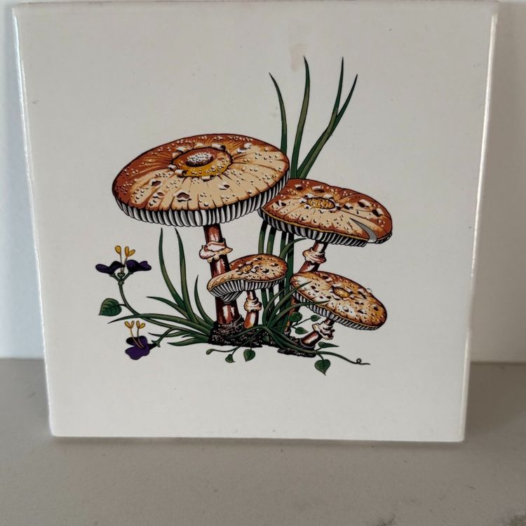 Mushroom Tile Trivet 6”