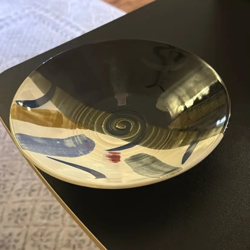 Hand-Signed Studio Art Pottery Bowl - 8.5” in diameter and 2” tall