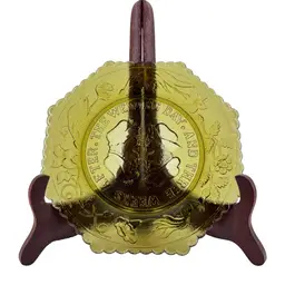 Green Amber Glass Wedding Day Plate