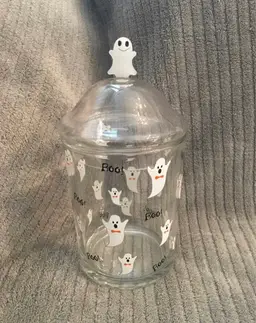 Boo Ghost Halloween Glass Canister with Lid