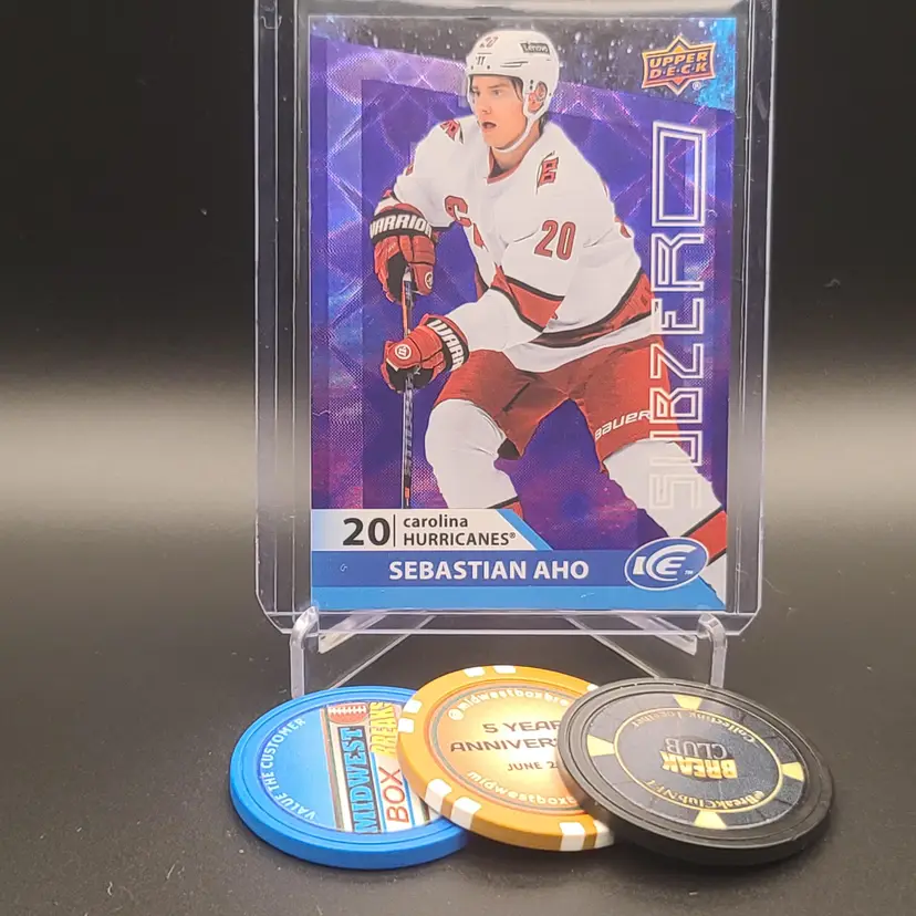2021-22 Upper Deck Ice Sebastian Aho Subzero Insert Card # SZ-9 - Carolina Hurricanes Hockey Card