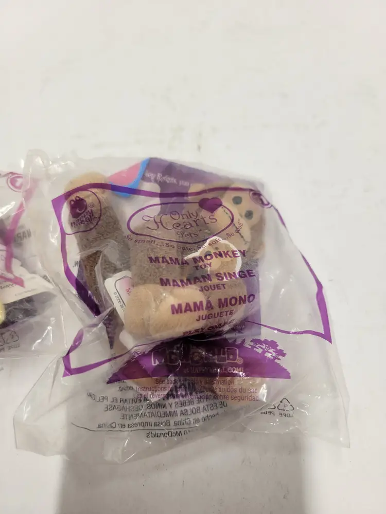 McDonald's Happy Meal Toy Only Hearts Pets #11 Mama Monkey And Momma Dog #1